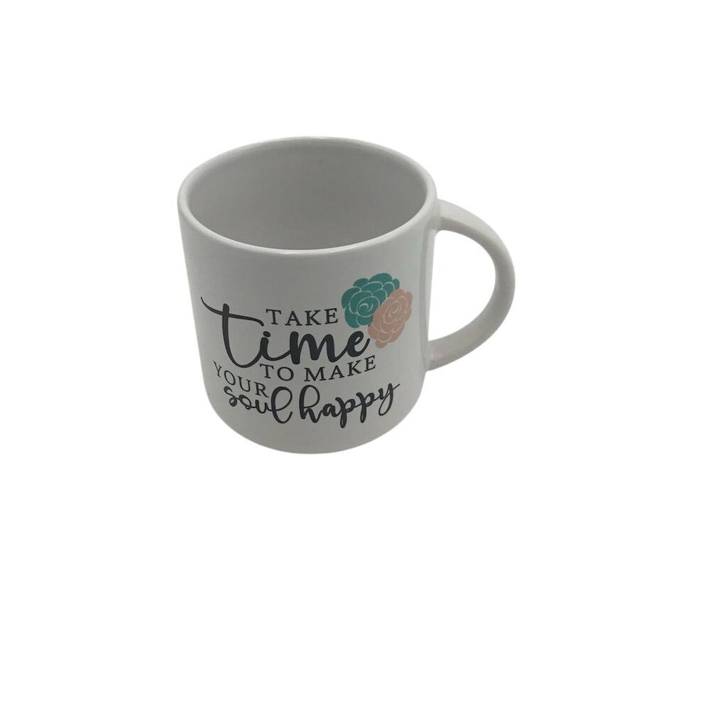 Inspirational "Take Time to Make Your Soul‎ Happy" Coffee Mug Multicolor